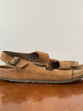 Birkenstock Florida Brown Leather Three-Strap Sandals | EU 44